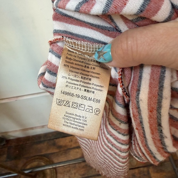 Scotch & Soda Striped Terry Midi Dress Size XL - Picture 6 of 9